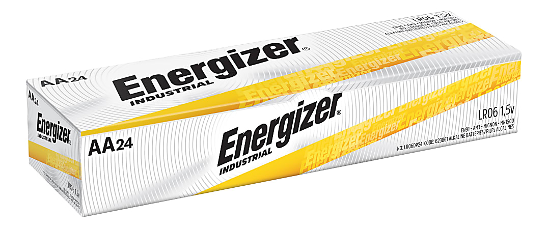 Energizer® Industrial AA Alkaline Batteries, Pack Of 24