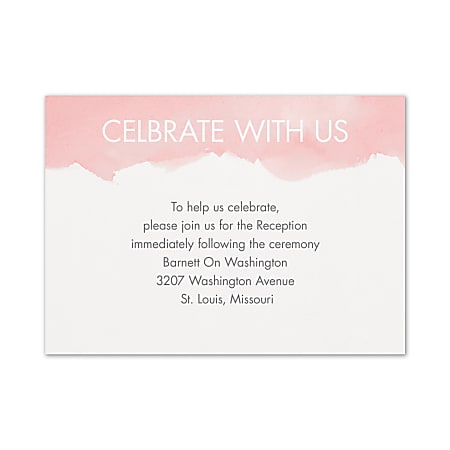 Custom Shaped Wedding & Event Reception Cards, 4-7/8" x 3-1/2", Picturesque Watercolor, Box Of 25 Cards