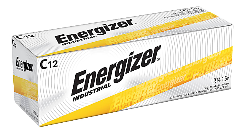 Energizer® Industrial C Alkaline Batteries, Pack Of 12