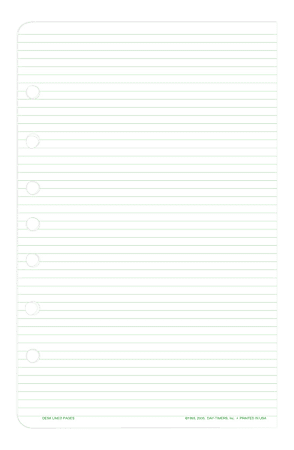 Day-Timer® Lined Notes Refill Pages, Desk Size, 5-1/2" x 8-1/2", White, Set Of 48 Pages