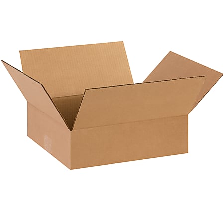 Partners Brand Flat Corrugated Boxes, 14" x 12" x 4", Kraft, Pack Of 25
