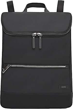 Solo New York Stealth Hybrid Backpack With 14.1" Laptop Pocket, 51% Recycled, Black
