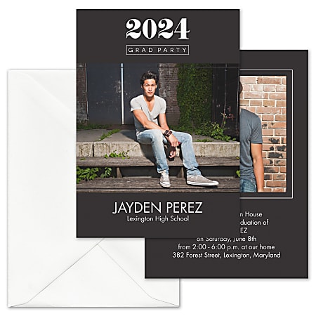 Custom Portrait Graduation Photo Announcements With Envelopes, 5" x 7", Next Step, Box Of 25 Cards