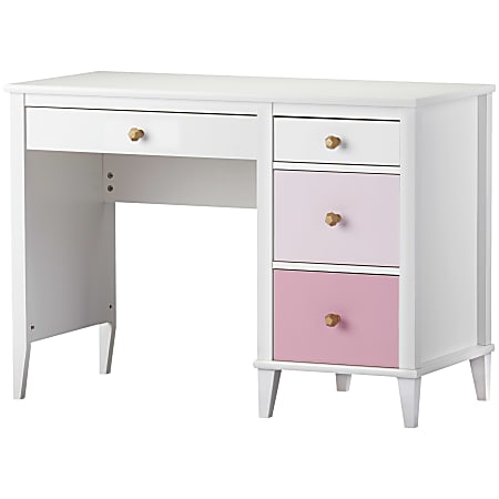 Ameriwood™ Home Monarch Hill Poppy 42"W Kids Computer Desk, White/Pink