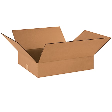 Partners Brand Flat Corrugated Boxes, 18" x 16" x 4", Kraft, Pack Of 25
