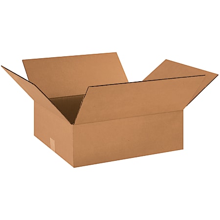 Partners Brand Flat Corrugated Boxes, 18" x 16" x 6", Kraft, Pack Of 25