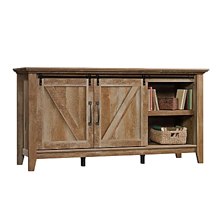 Sauder® Dakota Pass Credenza With Sliding Doors, 33-5/16"H x 65-7/8"W x 19-1/4"D, Craftsman Oak