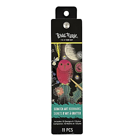 Brea Reese Scratch Art Bookmark Kit, Owl, Total Qty 1