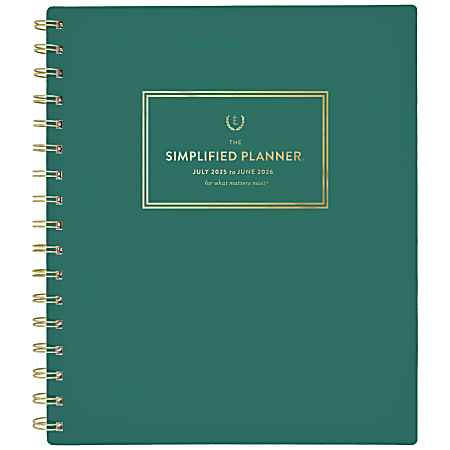 Simplified by Emily Ley for AT-A-GLANCE® Academic 2025-2026 Weekly Monthly Planner, Green, Medium, 7" x 8 3/4"