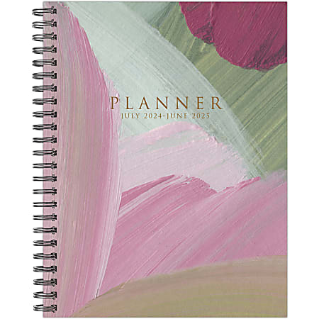 2024-2025 Willow Creek Press Weekly/Monthly Planner, 8-1/2" x 11", Plum Abstract, July To June, 47606