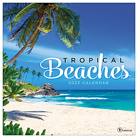 TF Publishing Scenic Monthly Wall Calendar, 12" x 12", Beaches, January To December 2023