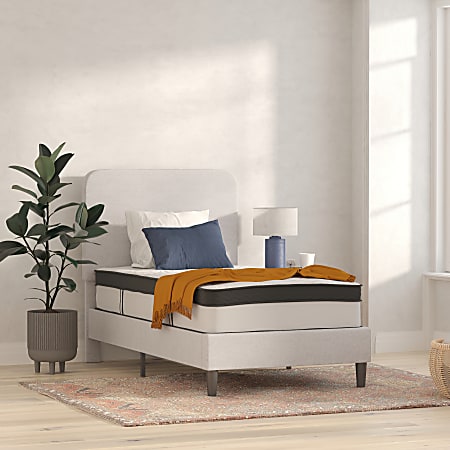 Flash Furniture Capri Mattress, Twin Size, 12”H x 39”W x 75”D, White