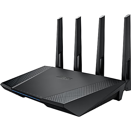 Asus RT-AC87U IEEE 802.11ac Ethernet Wireless Router - 2.40 GHz ISM Band - 5 GHz UNII Band - 4 x Antenna(4 x External) - 291.75 MB/s Wireless Speed - 4 x Network Port - 1 x Broadband Port - USB - Gigabit Ethernet - VPN Supported - Wall Mountable