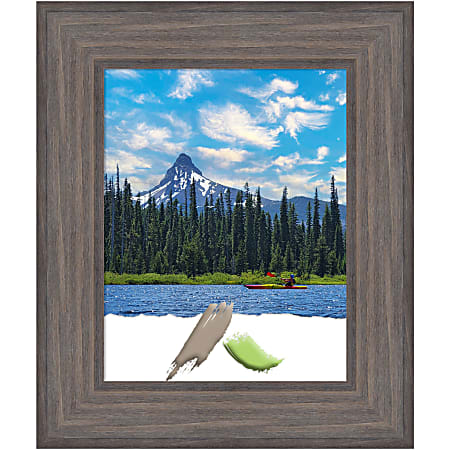 Amanti Art Country Barnwood Wood Picture Frame, 16" x 19", Matted For 11" x 14"