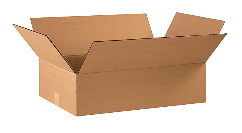 Partners Brand Flat Corrugated Boxes, 22" x 14" x 6", Kraft, Pack Of 20