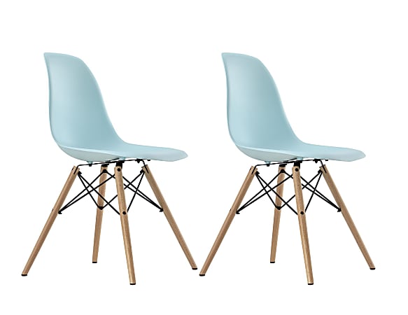 Dhp mid century modern molded arm chair with wood leg top