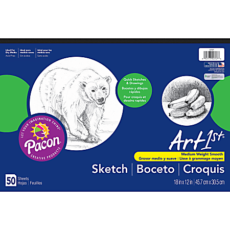 Pacon® Art1st® Sketch Pad, 12" x 18", 50 Sheets