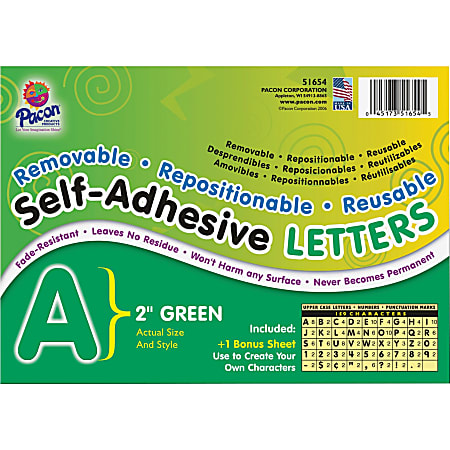 Pacon® Self-Adhesive Letters, 2", Green, Pack Of 159