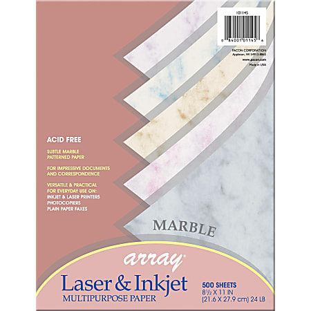 Pacon® Bond Paper, Letter Size (8 1/2" x 11"), 24 Lb, Assorted Marble Colors, Ream Of 500 Sheets