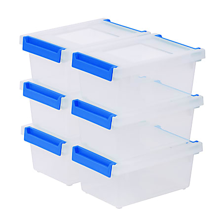 IRIS Plastic Storage Bins with Lids, 1-Quart, Clear, Total Qty 6