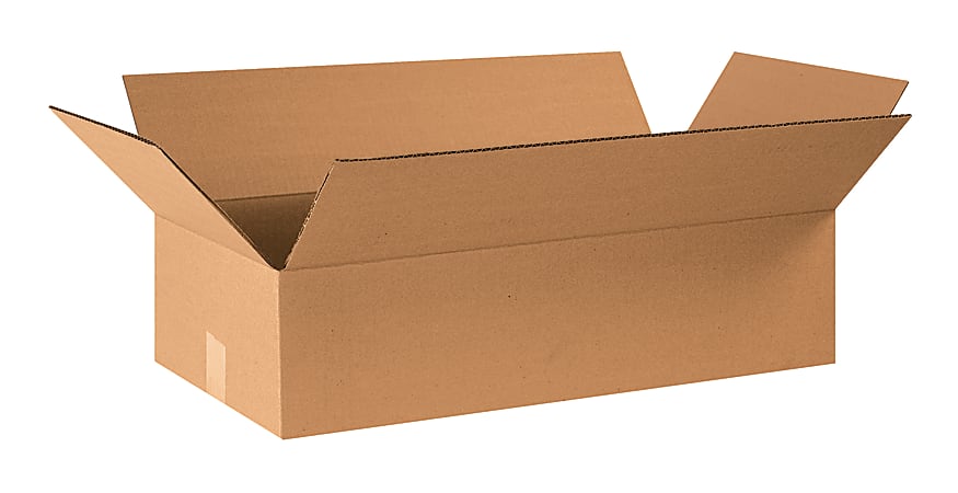 Partners Brand Flat Corrugated Boxes, 24" x 12" x 6", Kraft, Pack Of 20