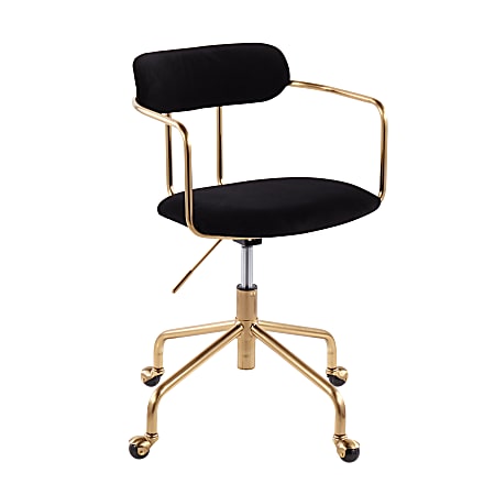 LumiSource Demi Mid-Back Office Chair, Gold/Black