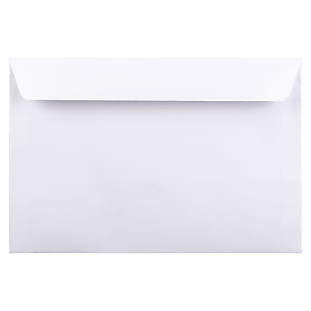 JAM Paper® Booklet Envelopes, 6" x 9", Gummed Seal, White, Pack Of 50 Envelopes