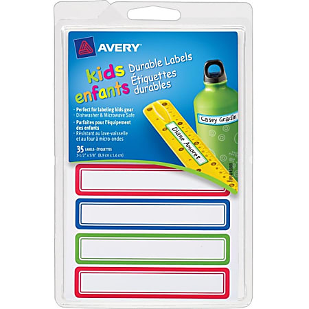 Avery waterproof water bottle labels