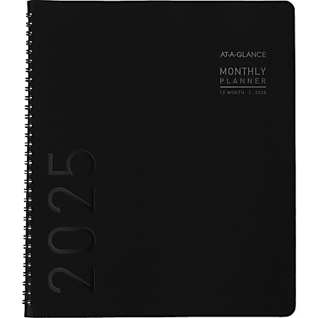 2025 AT-A-GLANCE® Contemporary Monthly Planner, 9" x 11", Black, January To December, 70260X05