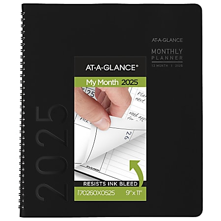 沸騰ブラドン Monthly Contemporary GLANCE A AT 2025 Planner Black 11 x 9 洋楽