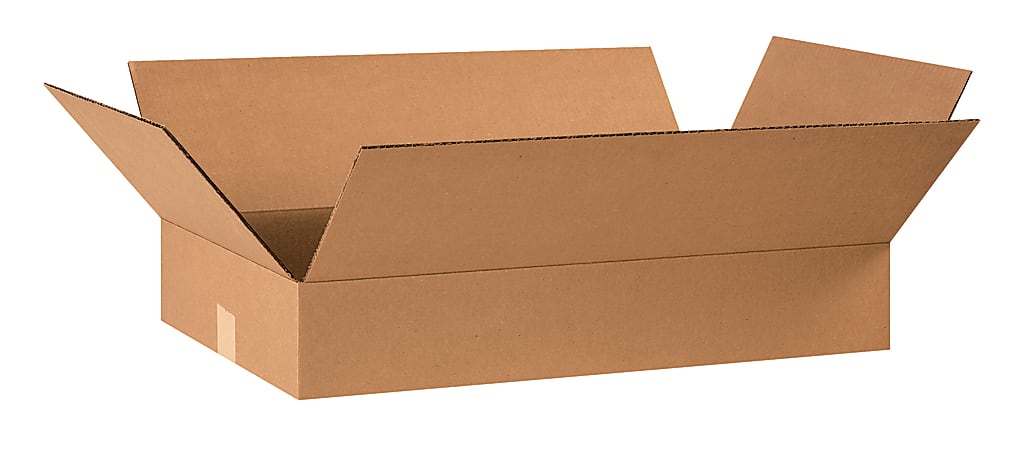 Partners Brand Flat Corrugated Boxes, 24" x 14" x 4", Kraft, Pack Of 25