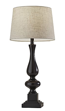Adesso® Simplee Gary 2-Piece Table Lamp Set, Natural Shades/Black Bases