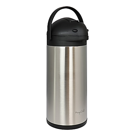 MegaChef Stainless Steel Vacuum Body Pump Cap Air Pot, 5L, Silver