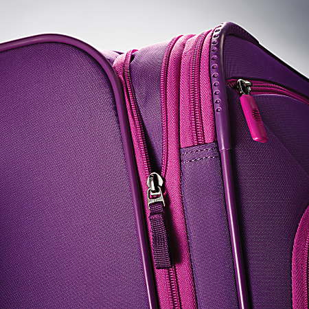 American Tourister 4 KIX Rolling Spinner 20 14 H x 14 W x 8 D PurplePink Office Depot