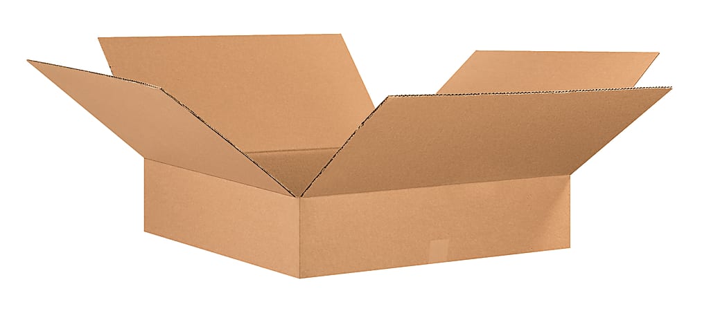 Partners Brand Flat Corrugated Boxes, 26" x 26" x 6", Kraft, Pack Of 10
