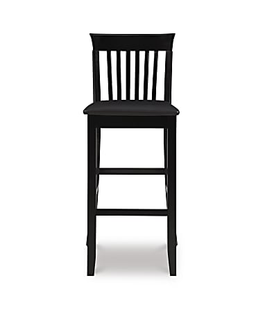 Linon Pullman Faux Leather Bar Stool, Black