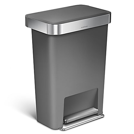 simplehuman Rectangular Plastic Step Trash Can With Liner Pocket