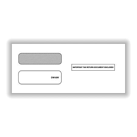 ComplyRight&reg; Double-Window Envelopes For 3-Up 1099 Tax Forms, Moisture-Seal, White, Pack Of 50 Envelopes