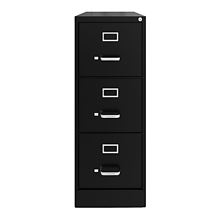 Hirsh Commercial 22"D Vertical 3-Drawer File Cabinet, Black