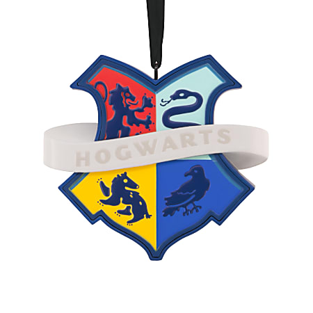 Hallmark Resin Christmas Ornament, 3&rdquo; x 2-3/4&rdquo; x 1/2&rdquo;, Harry Potter Hogwarts Crest