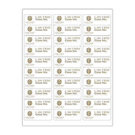 Custom 1-Color Laser Sheet Labels And Stickers, 1" x 2-5/8" Rectangle, 30 Labels Per Sheet, Box Of 100 Sheets