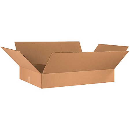 Partners Brand Flat Corrugated Boxes, 36" x 24" x 6", Kraft, Pack Of 10