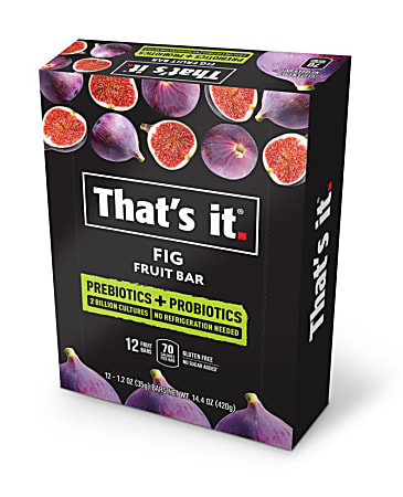 That's It Fruit Bars, Probiotic Fig, 1.2 Oz, Pack Of 12 Bars