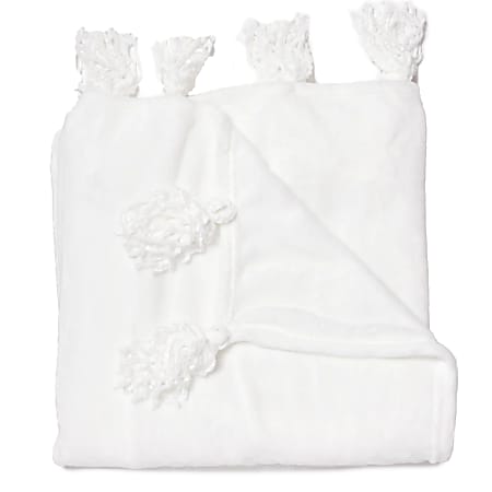 Dormify Madison Plush Tassel Throw Blanket, White