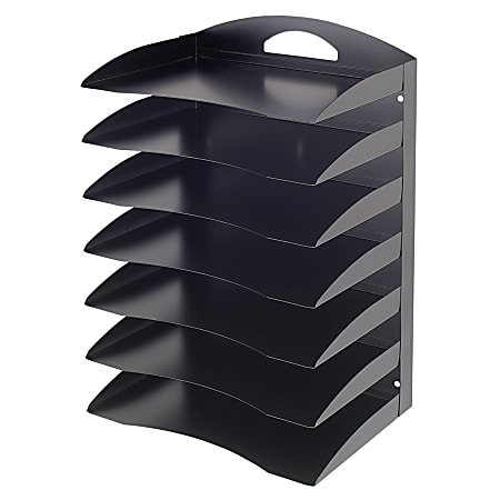 Office Depot® Brand 58% Recycled Horizontal Letter-Size Tier Desk Organizer, Black