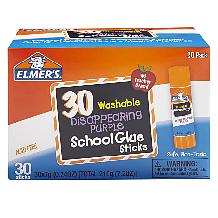 Elmers Glue Stick Classroom Pack Purple Box Of 30 Office Depot