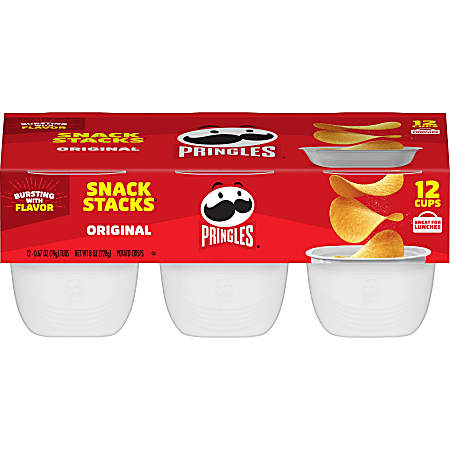 Pringles Potato Crisps Chips Snack Stacks, 8 Oz, 4 Pack Of Snack Stacks, Box Of 12 Snack Stacks