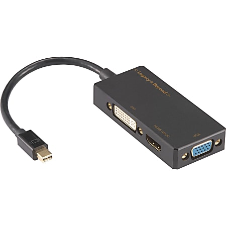 SIIG Mini DisplayPort To 4K HDMI/DVI/VGA 3-in-1 Adapter