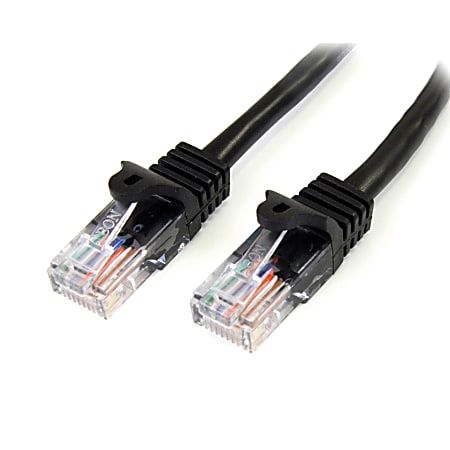 StarTech.com 10 ft Black Cat5e Snagless UTP Patch Cable  - 10ft Cat5e Patch Cable - 10ft Cat 5e Patch Cable - 45PATCH10BK