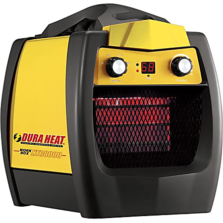 DuraHeat 1500 Watts Electric Fan Heater, 15"H x 10.8"W, Black & Yellow